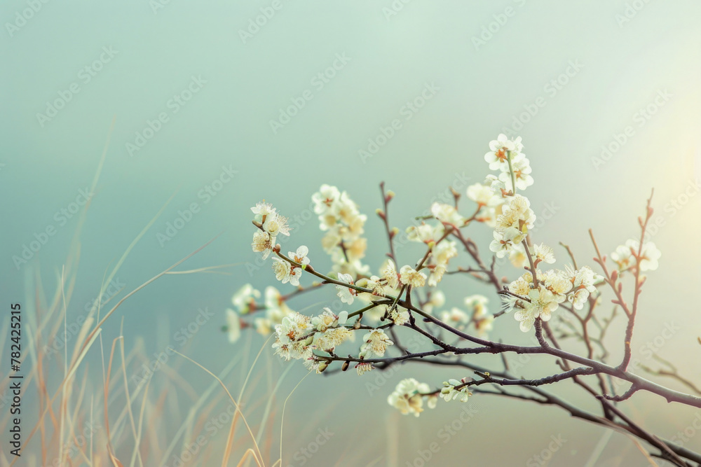 Delicate Blooms Adorn Barren Branches