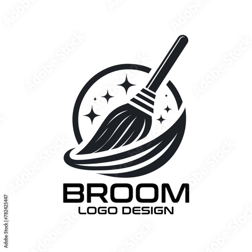Broom Vector Logo Design