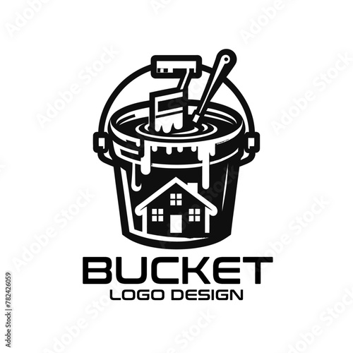 Bucket Vector Logo Design photo