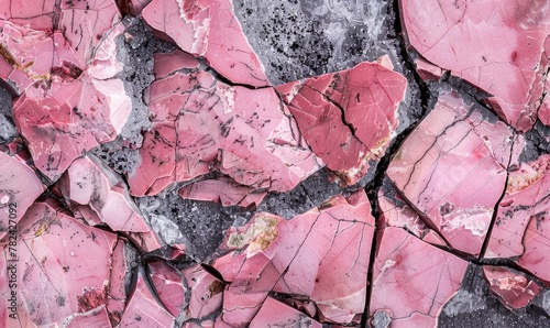 natural texture of raw rhodonite semi-gemstones photo