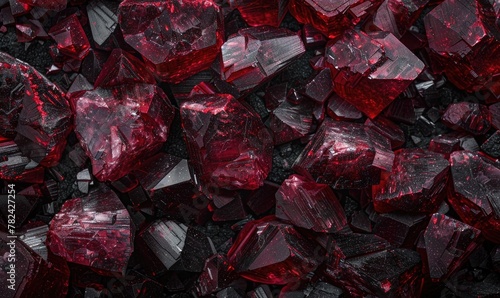 natural texture of raw garnet gemstones