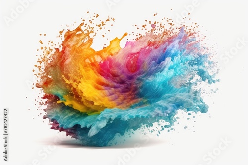 Vibrant Multicolored Paint Splash Generative AI © AlexandraRooss