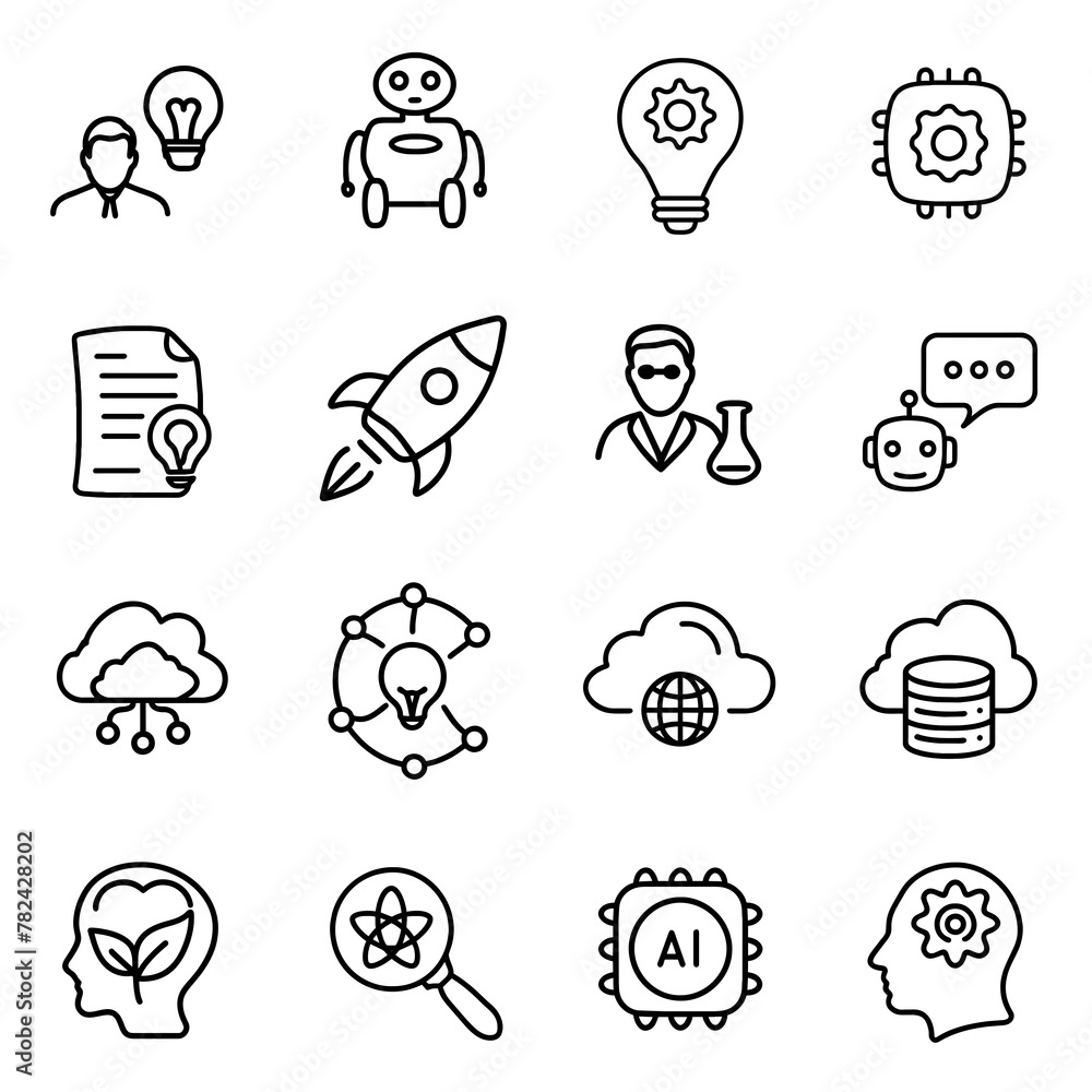 Innovation and Technology Icon Set Innovation and Technology Icon Set