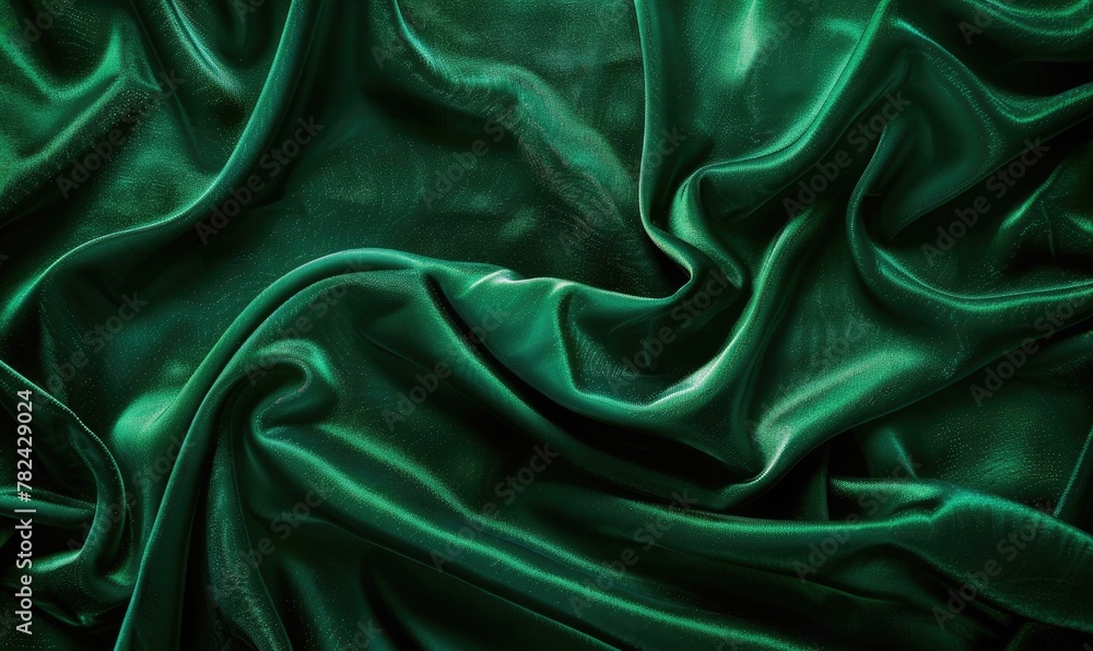 Obraz premium abstract background covered in plush velvet fabric in regal emerald green