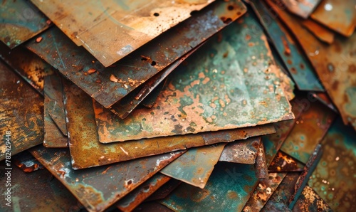 abstract background with rusted copper sheets