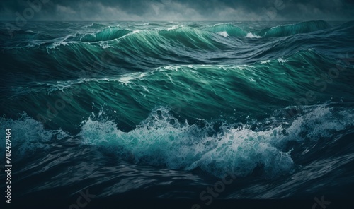 Dreamy Ocean Waves - Calming Background for Design Generative AI