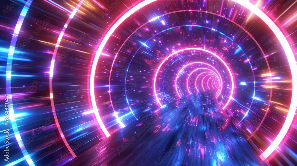 Abstract neon background, round tunnel. Abstract neon background, round tunnel.
