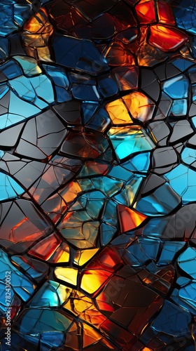 Abstract Art Shattered Glass Pattern Generative AI
