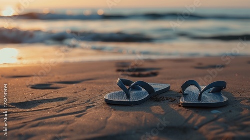 beach slippers.