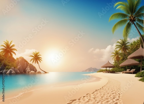 Simple beach background Illustration © Louis