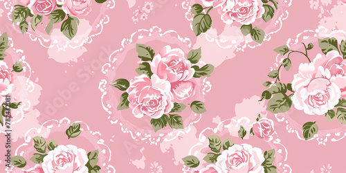 Shabby Chic pink rose flower background