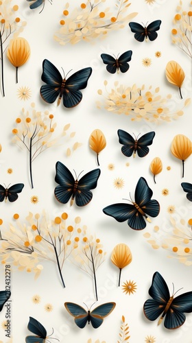Butterfly Pattern Clip Art for Aesthetic Purposes Generative AI