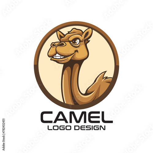 Photography Camel Cartoon Vector Logo Design