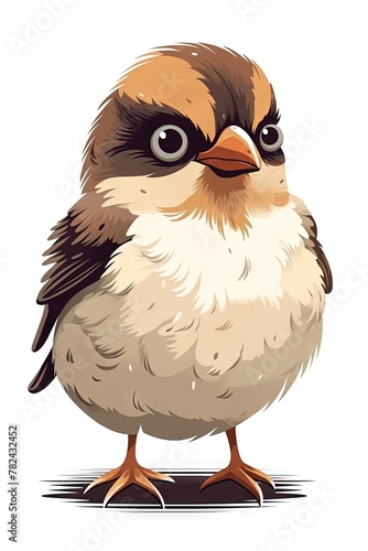 Sparrow Illustration - Cute and Sweet Baby Sparrow Generative AI