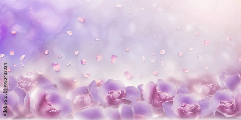 Lilac Background with Roses Petals and Bokeh Light Generative AI Lilac Background with Roses Petals and Bokeh Light Generative AI