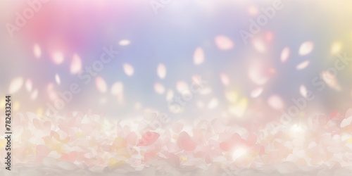 Soft Pastel Color Background with Petals for Design Generative AI