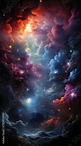 Star Birth  A Nursery of New Stars Being Born Within a Colorful Nebula Generative AI