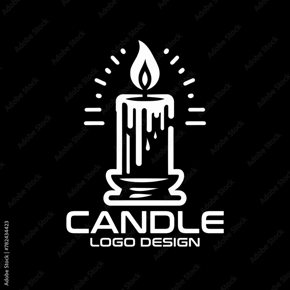 Candle Vector Logo Design Candle Vector Logo Design