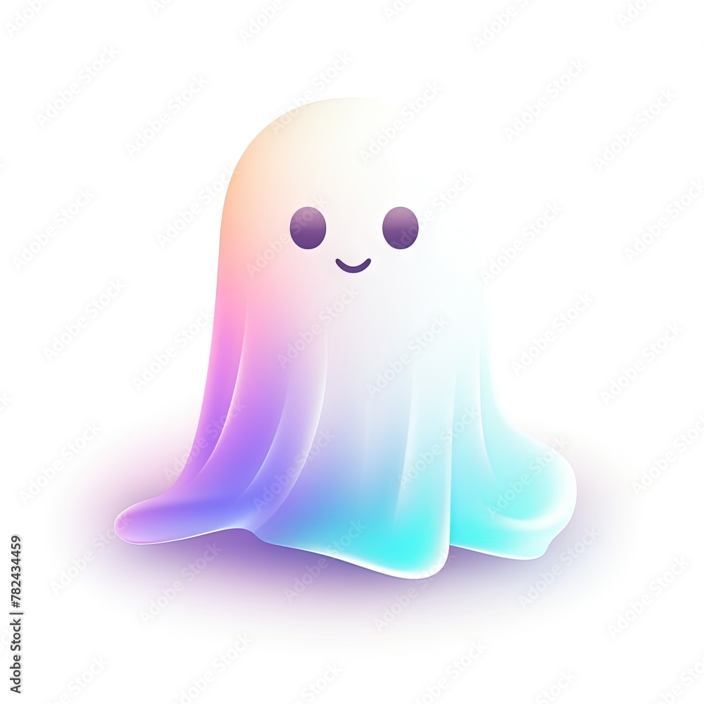 White Ghost Logo - Cute Magic Subtle Gradients Generative AI White Ghost Logo - Cute Magic Subtle Gradients Generative AI