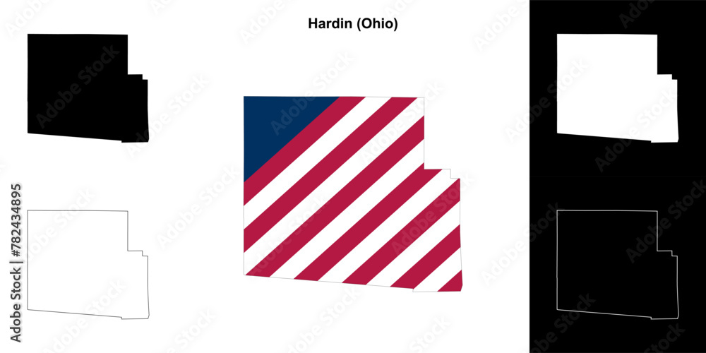 Hardin County (Ohio) outline map set Hardin County (Ohio) outline map set