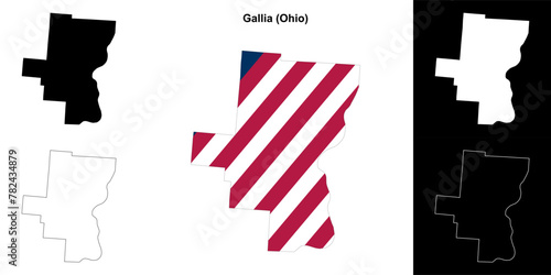 Gallia County (Ohio) outline map set