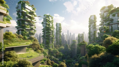 Spectacular Green City of the Future: An Eco-Friendly Futuristic Cityscape Generative AI © AlexandraRooss