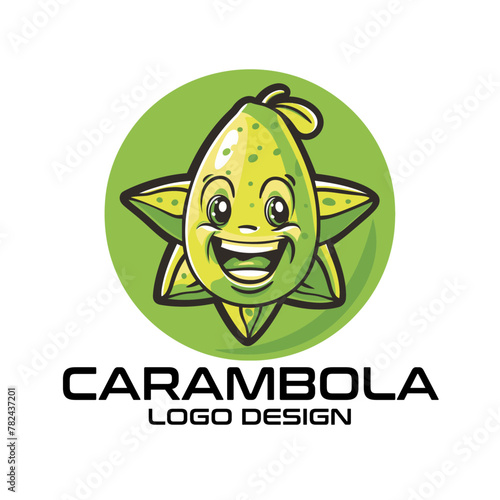 Carambola Cartoon Vector Logo Design