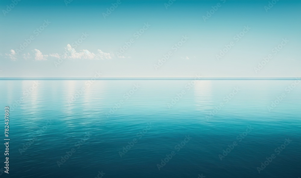 Obraz premium Serene Minimal Seascape with Tranquil Waters and Clear Sky Horizon Generative AI