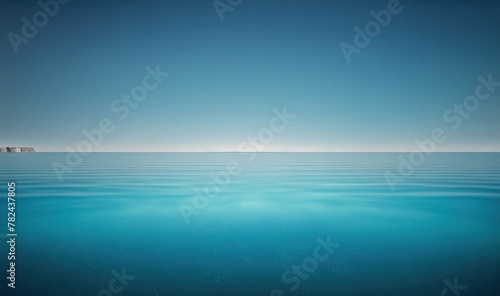 Serene Minimalist Seascape with Smooth Blue Waters Generative AI