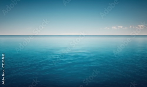 Tranquil Minimalist Seascape with Smooth Blue Waters Generative AI
