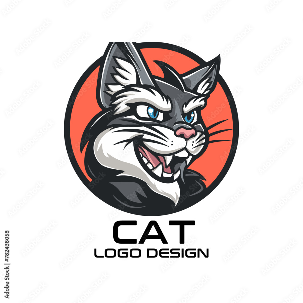 Cat Cartoon Vector Logo Design Cat Cartoon Vector Logo Design