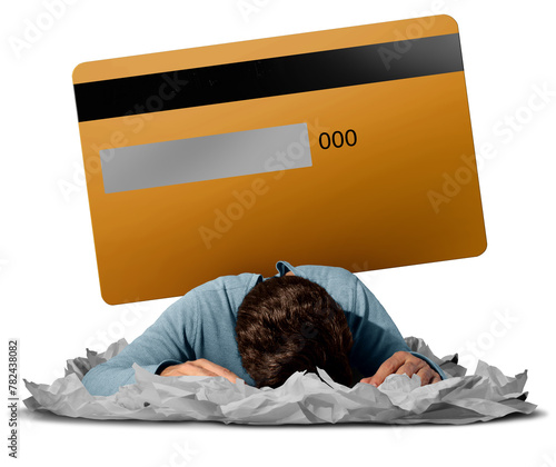 Credit Card Debt Stress and Financial economic burden or loan delinquency as high interest borrowing debt heavy burden as late fees for consumer loans or overdue card balance
