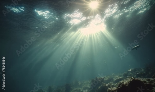 Ethereal Underwater Dreamscape: Soft Sun Rays Gracing the Ocean Depths Generative AI