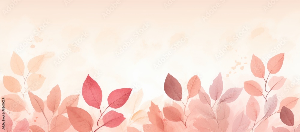 Vibrant Watercolor Autumn Leaves Scenery Generative AI