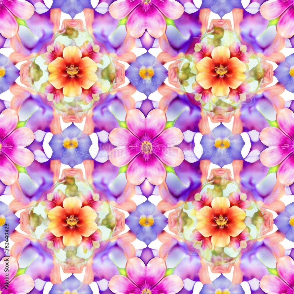 Seamless Watercolor Floral Pattern Generative AI