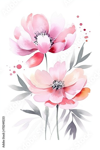 Watercolor Mother's Day Greeting Card with Simple Design Generative AI © AlexandraRooss