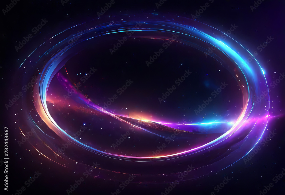 Dark abstract background with smooth particles. Glowing dotted lines circle design element. Modern dot pattern. Futuristic technology concept. Vector illustration, Dark abstract background with smooth particles. Glowing dotted lines circle design element. Modern dot pattern. Futuristic technology concept. Vector illustration,