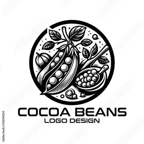 Cocoa Beans Vector Logo Design