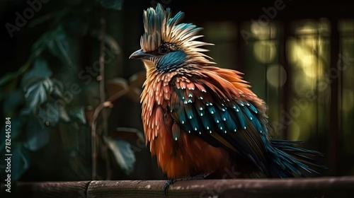 Captivating Bird of Paradise Perching on a Fence Generative AI © AlexandraRooss