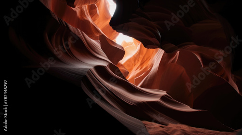Narrow Cave Formation with Brown and Orange Colored Rock. Natural Wonder Background. Generative AI photo