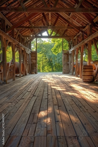 Rustic barn setting for artisan craft beer brewing  perfect for local hoppy brew promotion