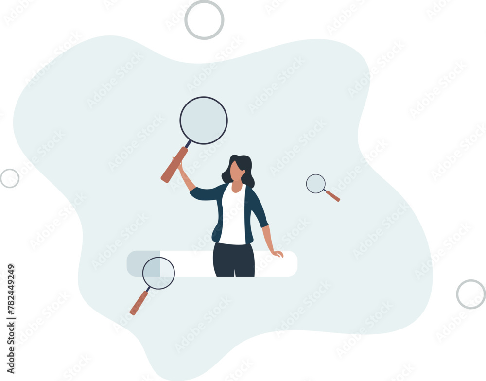 finding information, new job or explore websites.flat vector illustration. finding information, new job or explore websites.flat vector illustration.