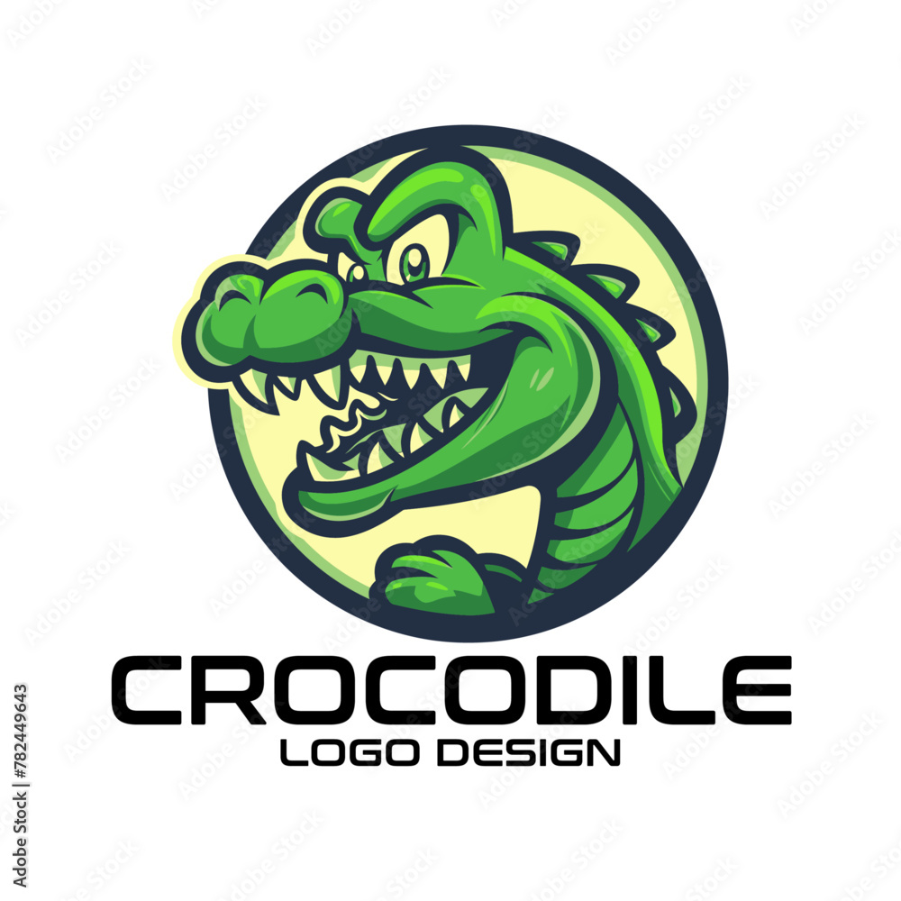Crocodile Cartoon Vector Logo Design Crocodile Cartoon Vector Logo Design