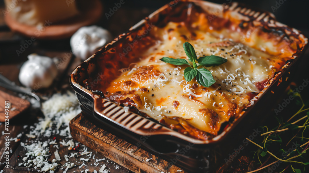 Delicious Italian cuisine Lasagne.