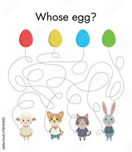 Easter matching activity for children