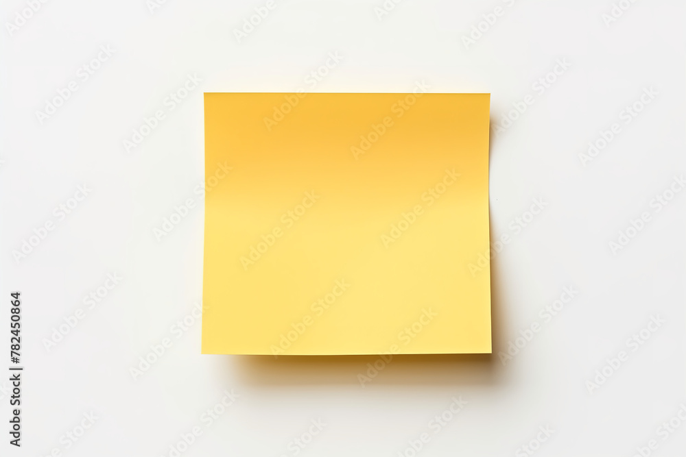 yellow color of blank sticky note, on the white wall, no other material, no tape on the paper, one sticky only yellow color of blank sticky note, on the white wall, no other material, no tape on the paper, one sticky only