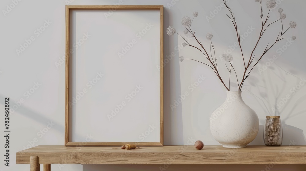 Blank a4 wood frame mockup interior background, circular motion, 3d rendering. living room. Vertical painting plaque mockup. Clear table border with canvas panel template Blank a4 wood frame mockup interior background, circular motion, 3d rendering. living room. Vertical painting plaque mockup. Clear table border with canvas panel template