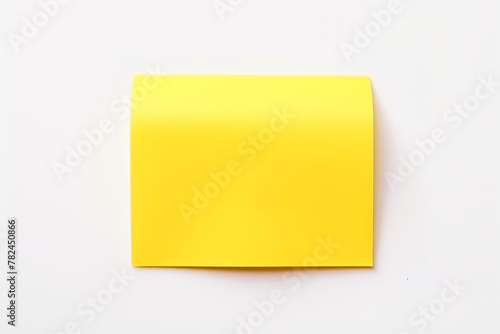 yellow color of blank sticky note, on the white wall, no other material, no tape on the paper, one sticky only