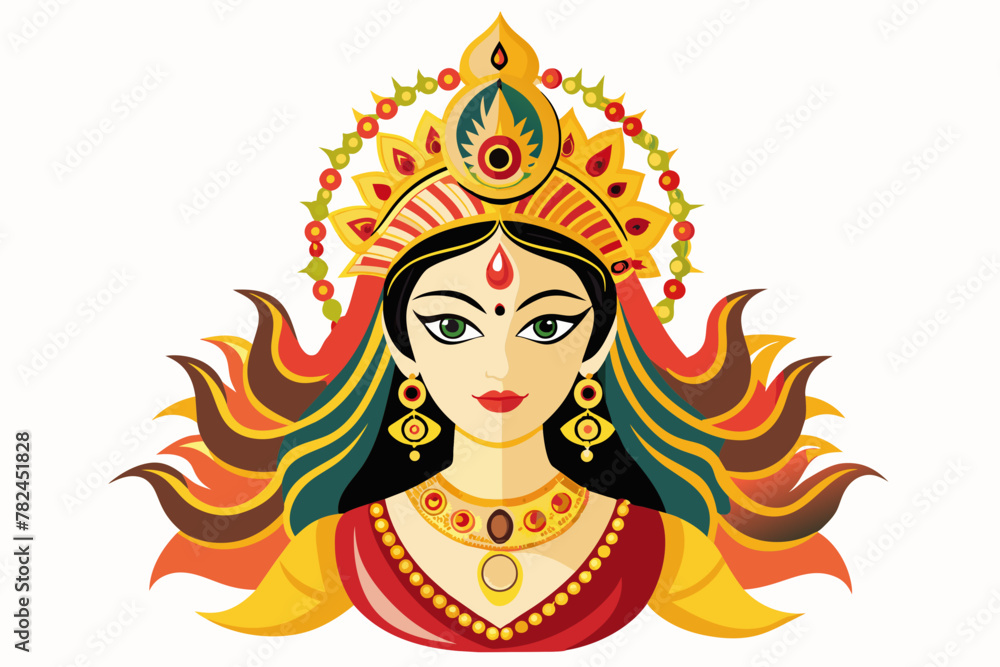 Ma durga all body, all details, white background Ma durga all body, all details, white background