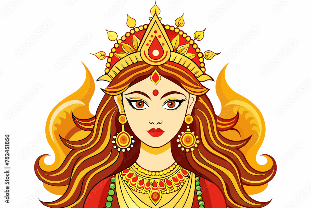 Ma durga all body, all details, white background Ma durga all body, all details, white background